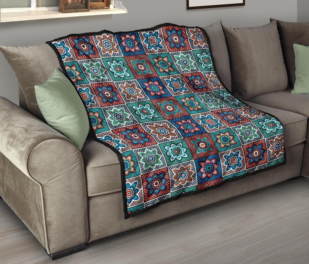 Colorful Mosaic Print Pattern Quilt-grizzshop