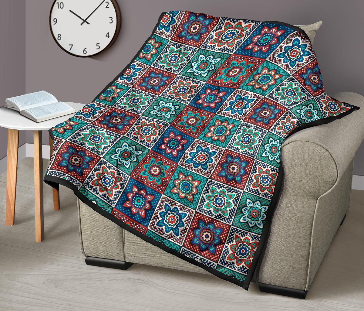 Colorful Mosaic Print Pattern Quilt-grizzshop