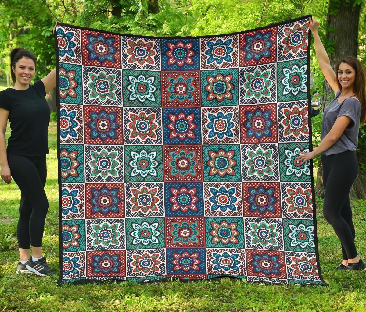 Colorful Mosaic Print Pattern Quilt-grizzshop