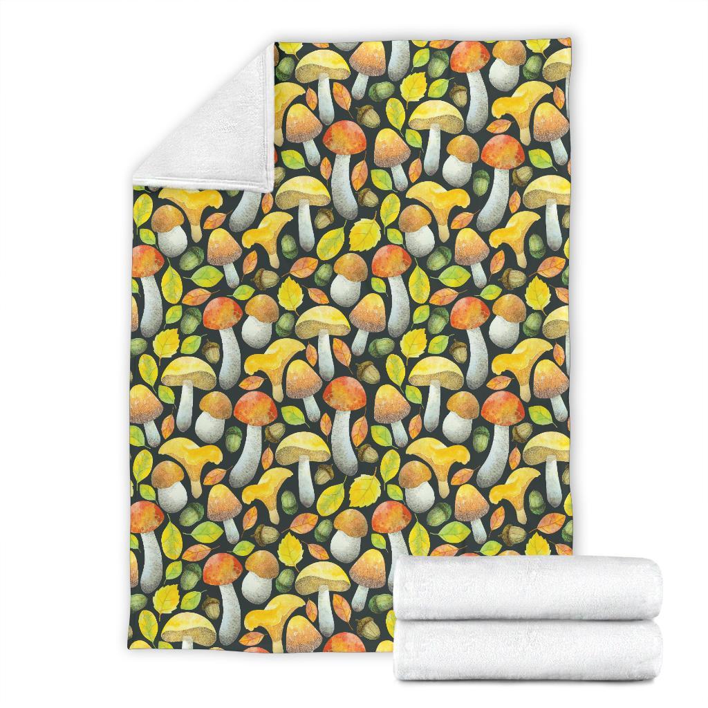 Colorful Mushroom Pattern Print Blanket-grizzshop
