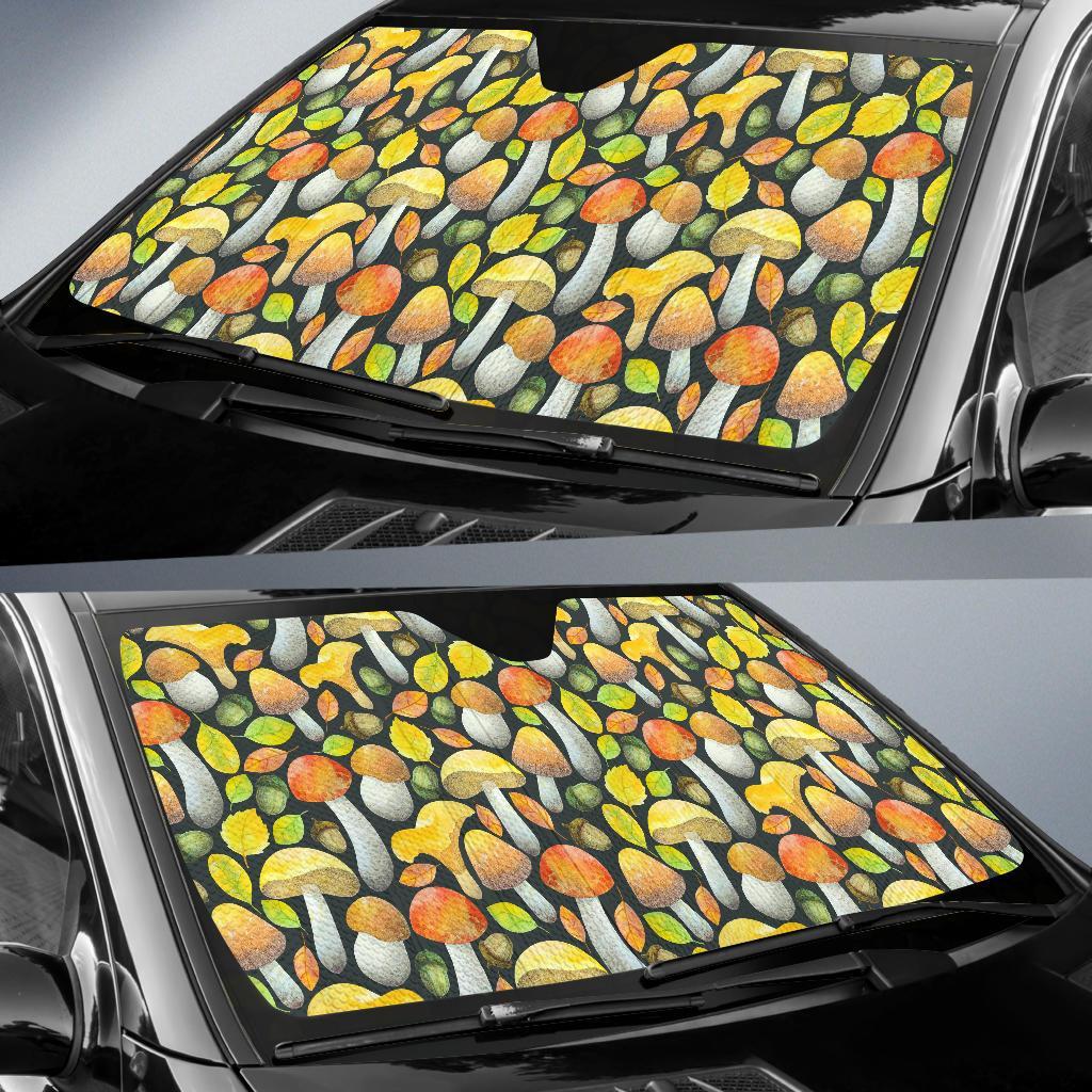 Colorful Mushroom Pattern Print Car Sun Shade-grizzshop
