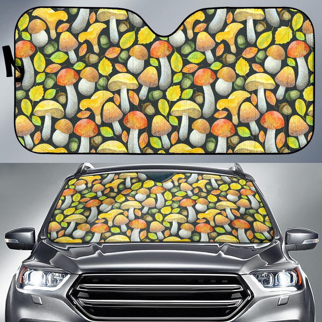 Colorful Mushroom Pattern Print Car Sun Shade-grizzshop