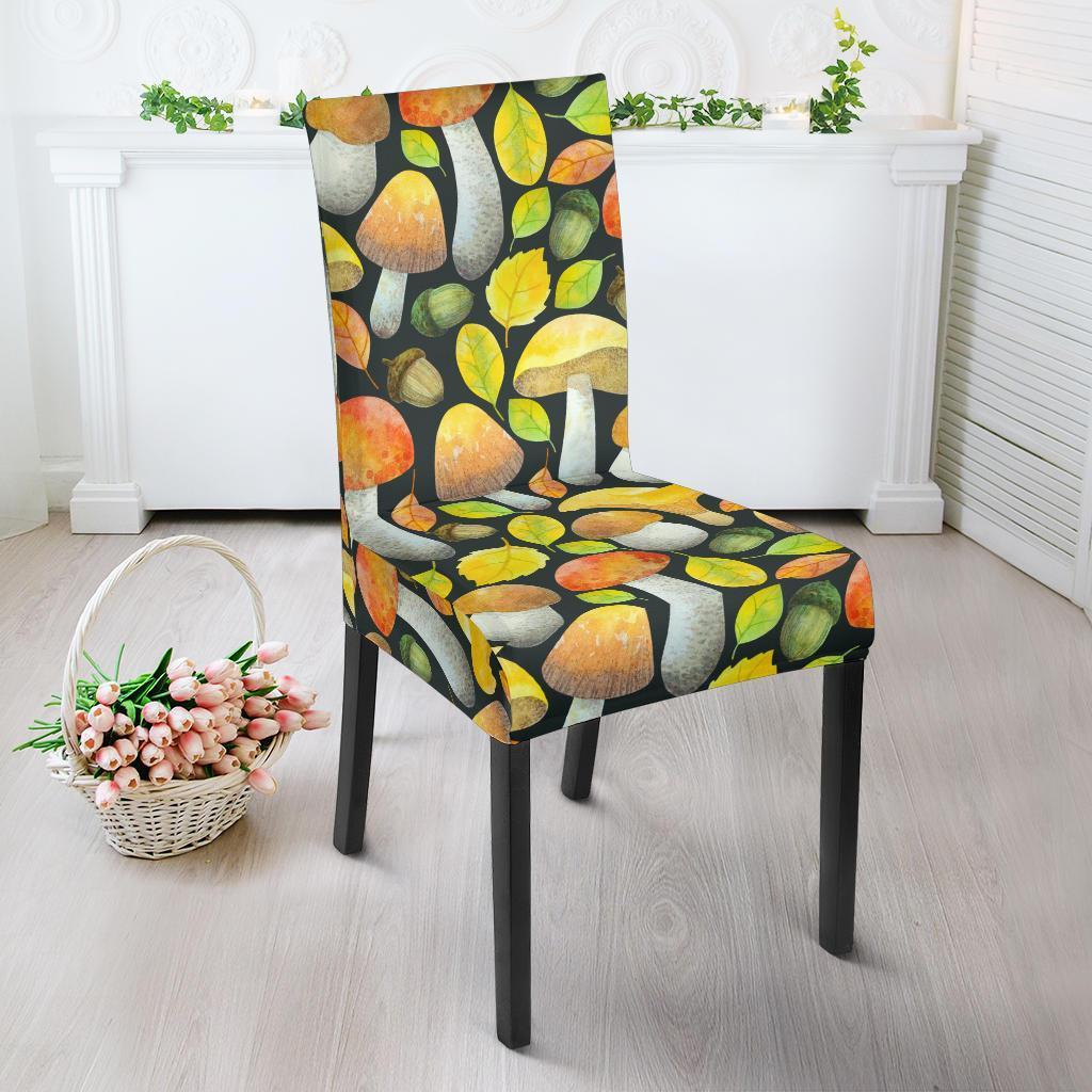 Colorful Mushroom Pattern Print Chair Cover-grizzshop