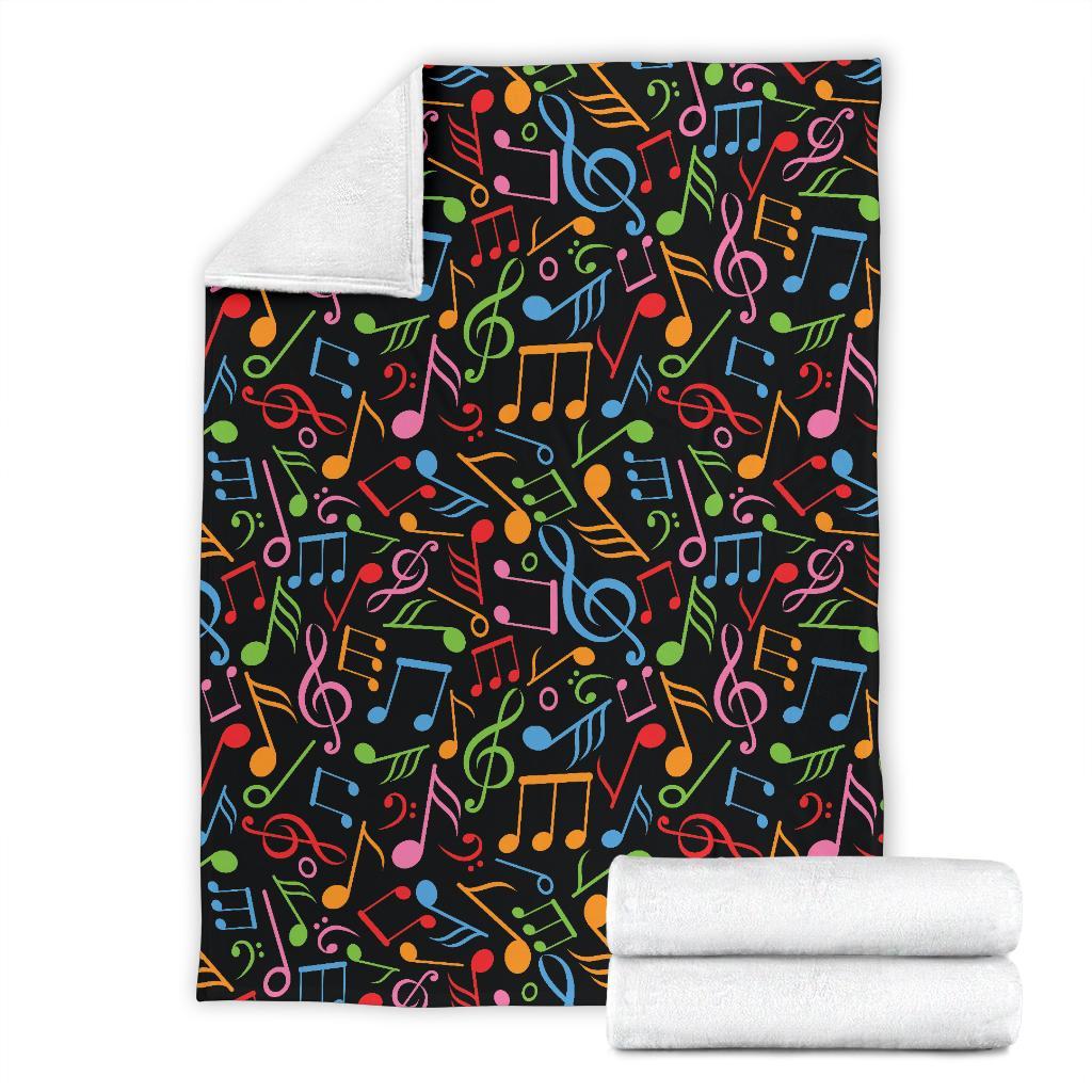 Colorful Music Note Pattern Print Blanket-grizzshop