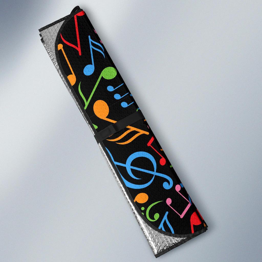 Colorful Music Note Pattern Print Car Sun Shade-grizzshop