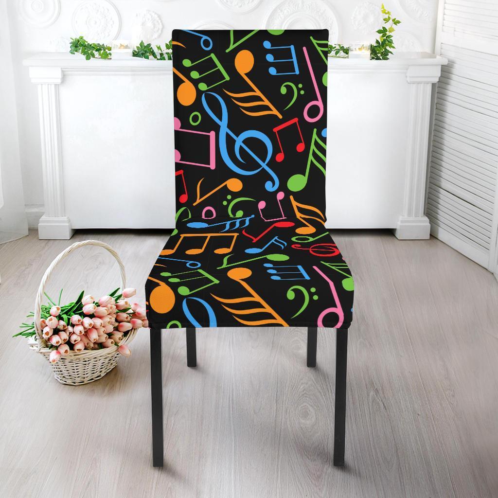 Colorful Music Note Pattern Print Chair Cover-grizzshop
