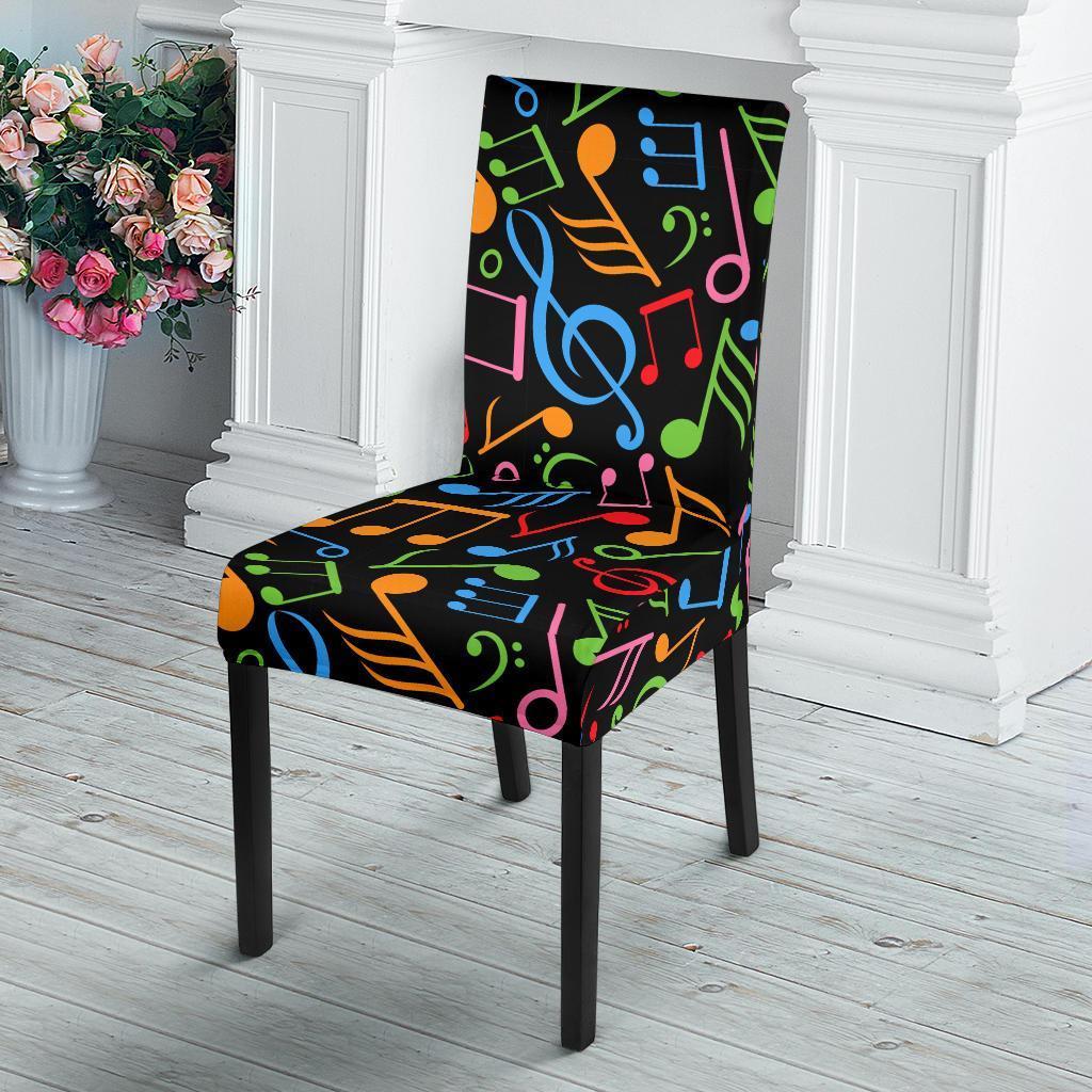 Colorful Music Note Pattern Print Chair Cover-grizzshop