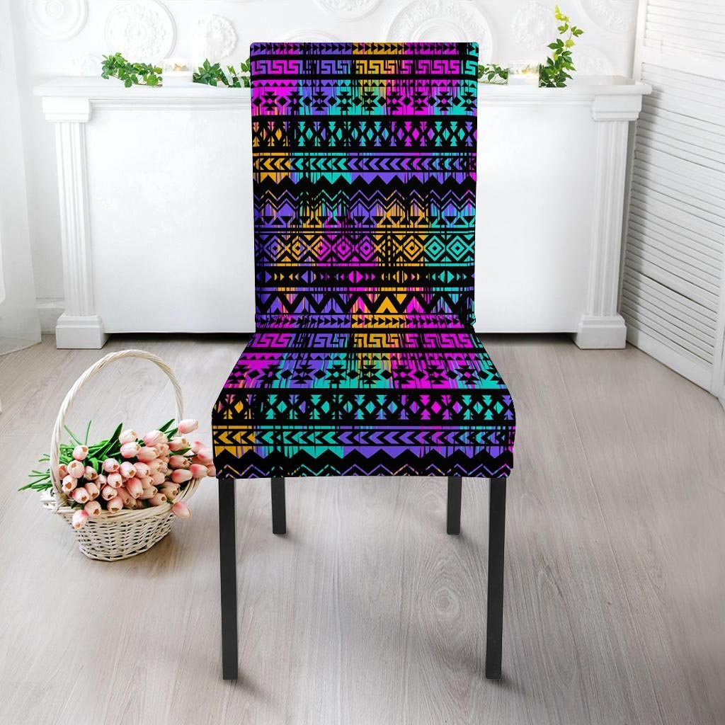 Colorful Native Aztec Geometric Chair Cover-grizzshop