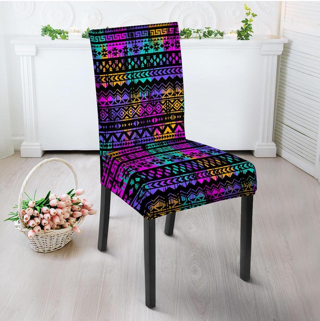 Colorful Native Aztec Geometric Chair Cover-grizzshop