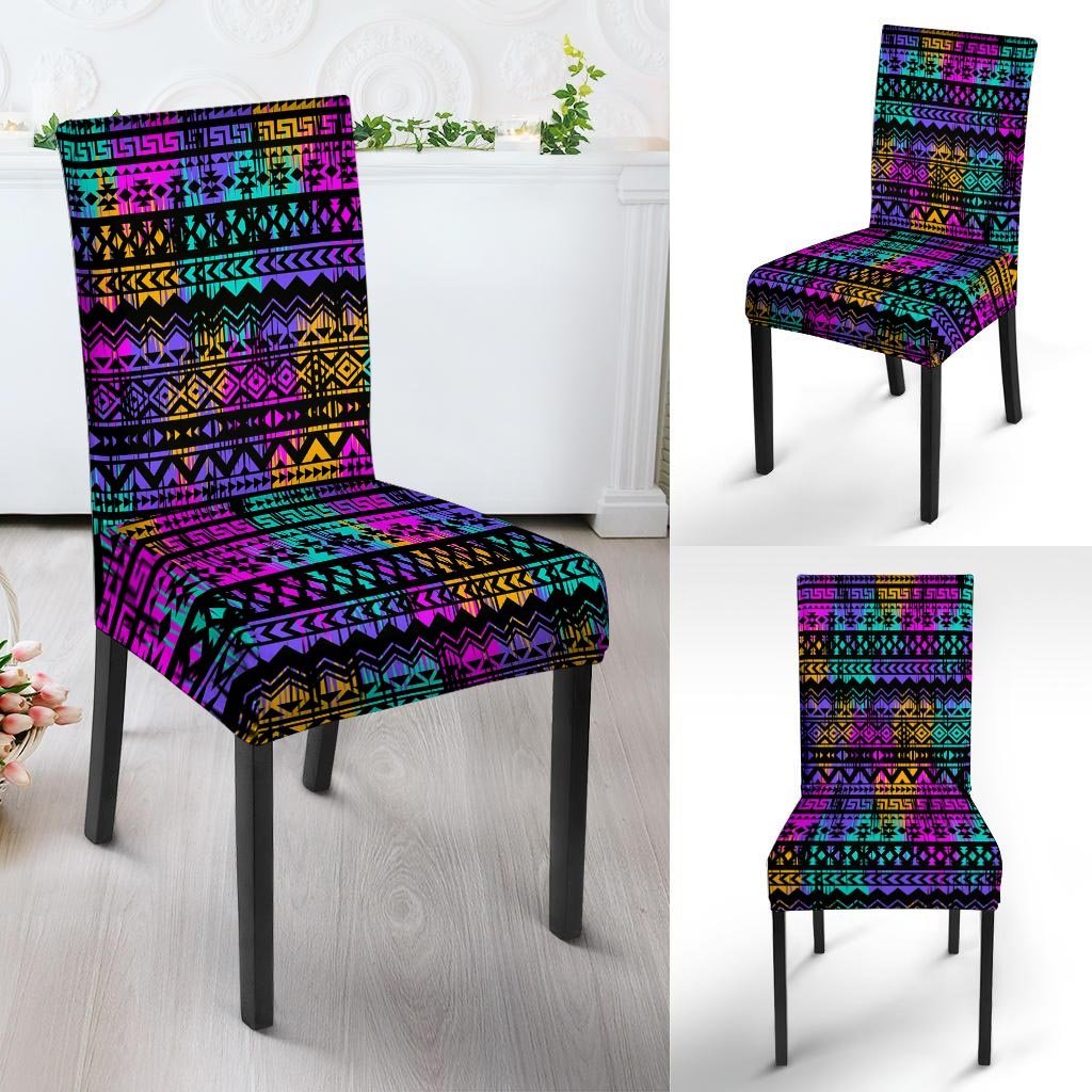Colorful Native Aztec Geometric Chair Cover-grizzshop