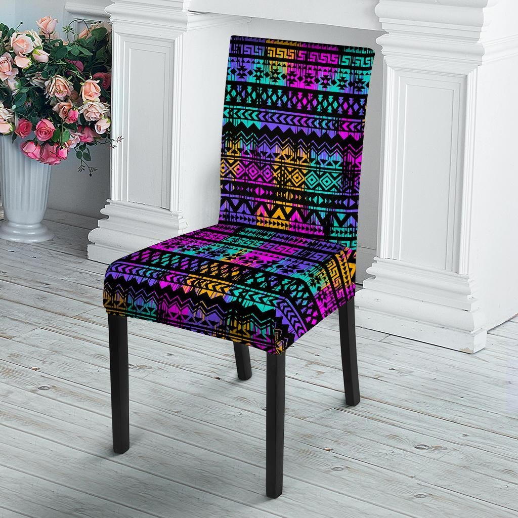 Colorful Native Aztec Geometric Chair Cover-grizzshop