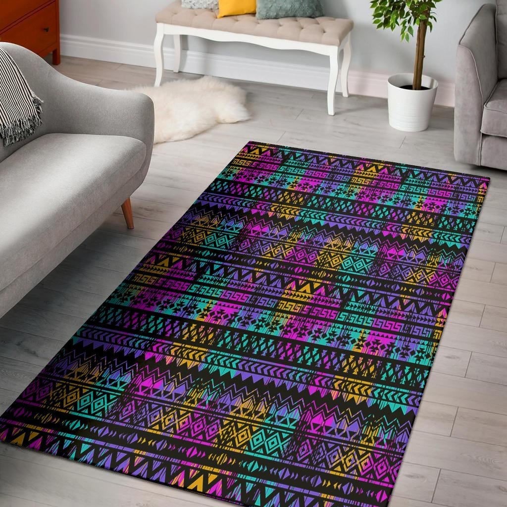Colorful Native Aztec Geometric Floor Mat-grizzshop