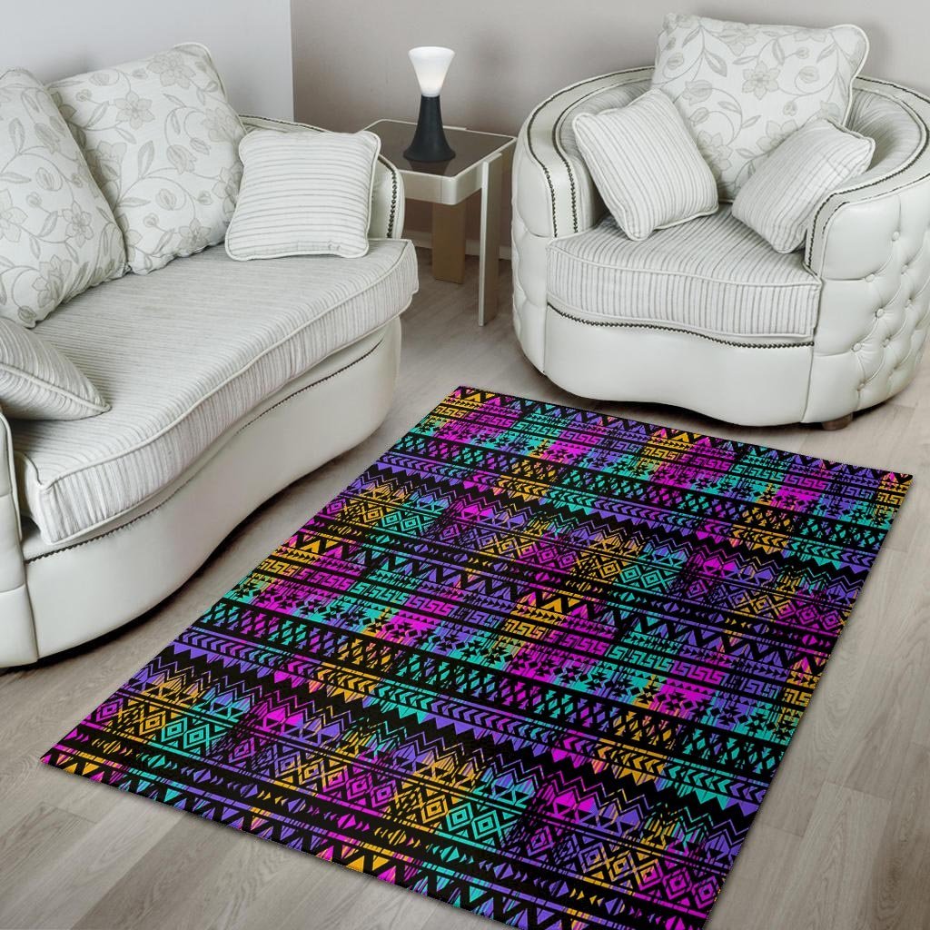 Colorful Native Aztec Geometric Floor Mat-grizzshop