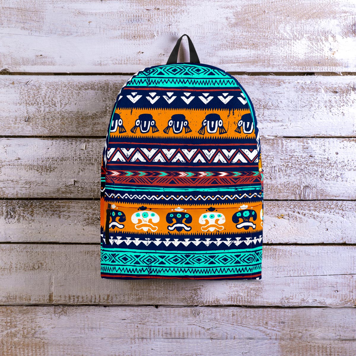 Colorful Neon Ethic Aztec Maya Print Backpack-grizzshop