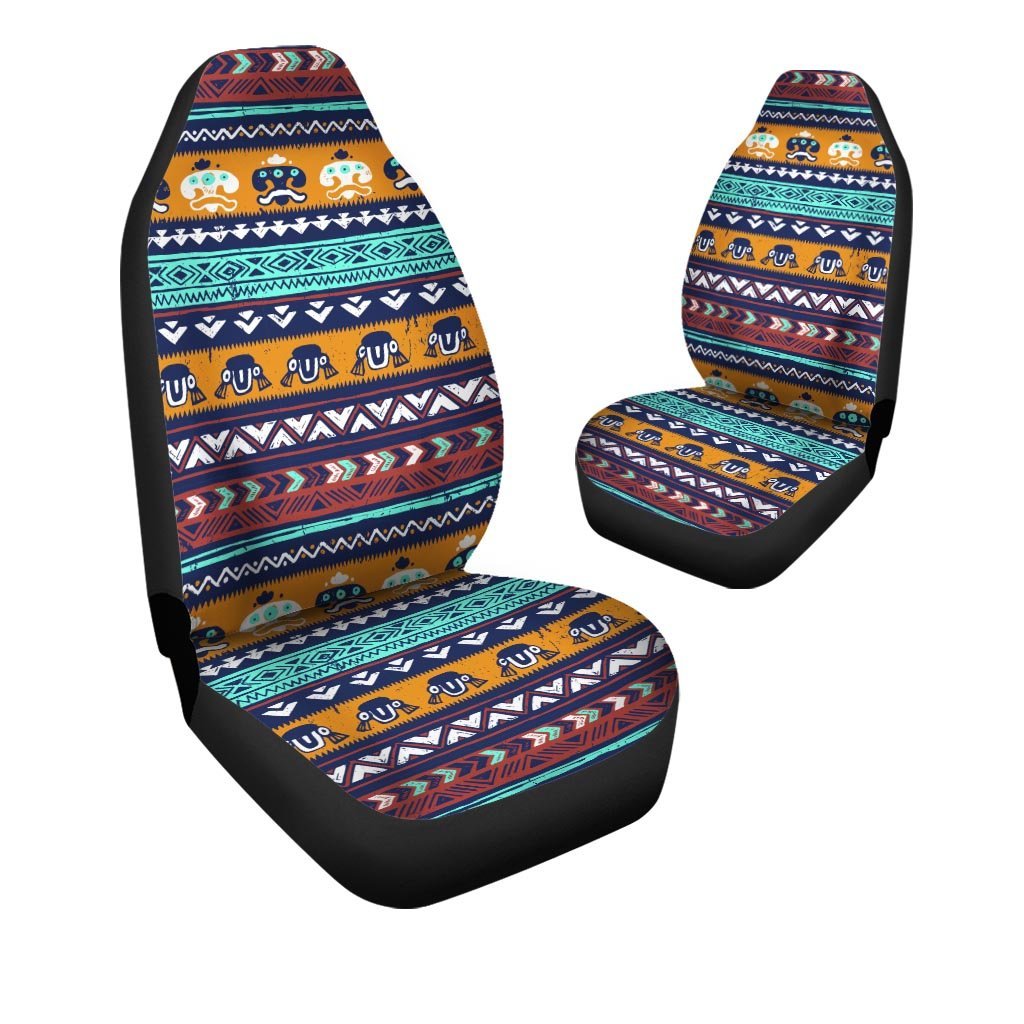 Colorful Neon Ethic Aztec Maya Print Car Seat Covers-grizzshop