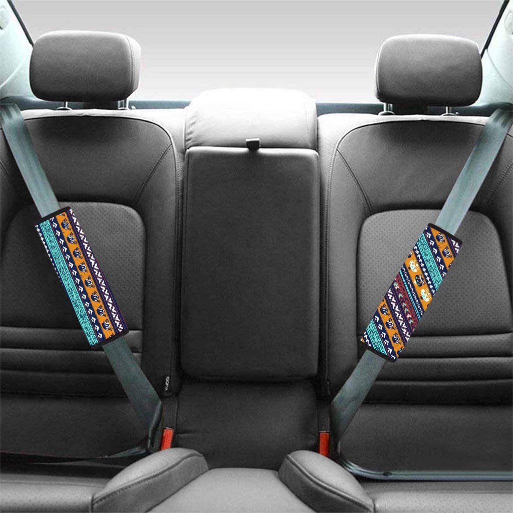 Colorful Neon Ethic Aztec Maya Print Seat Belt Cover-grizzshop
