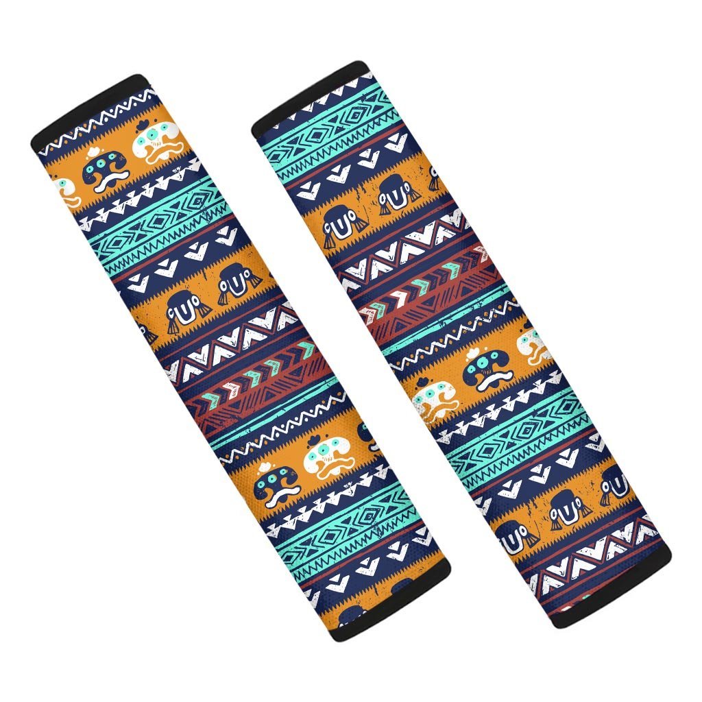Colorful Neon Ethic Aztec Maya Print Seat Belt Cover-grizzshop