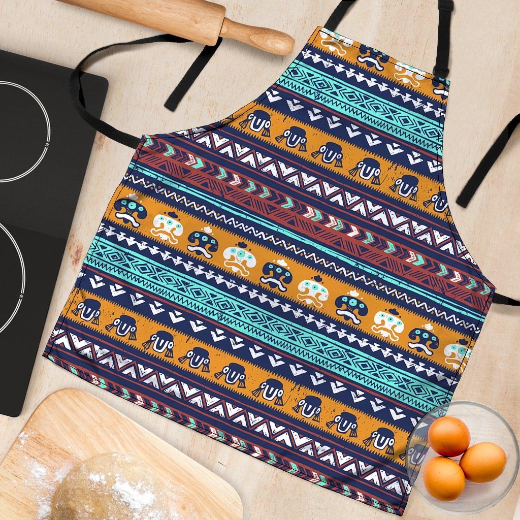 Colorful Neon Ethic Aztec Maya Print Women's Apron-grizzshop