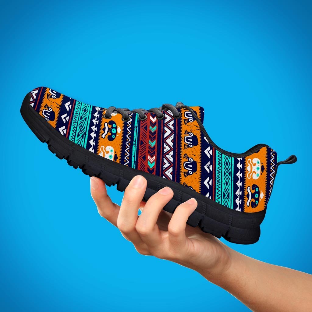 Colorful Neon Ethic Aztec Maya Print Women's Sneakers-grizzshop
