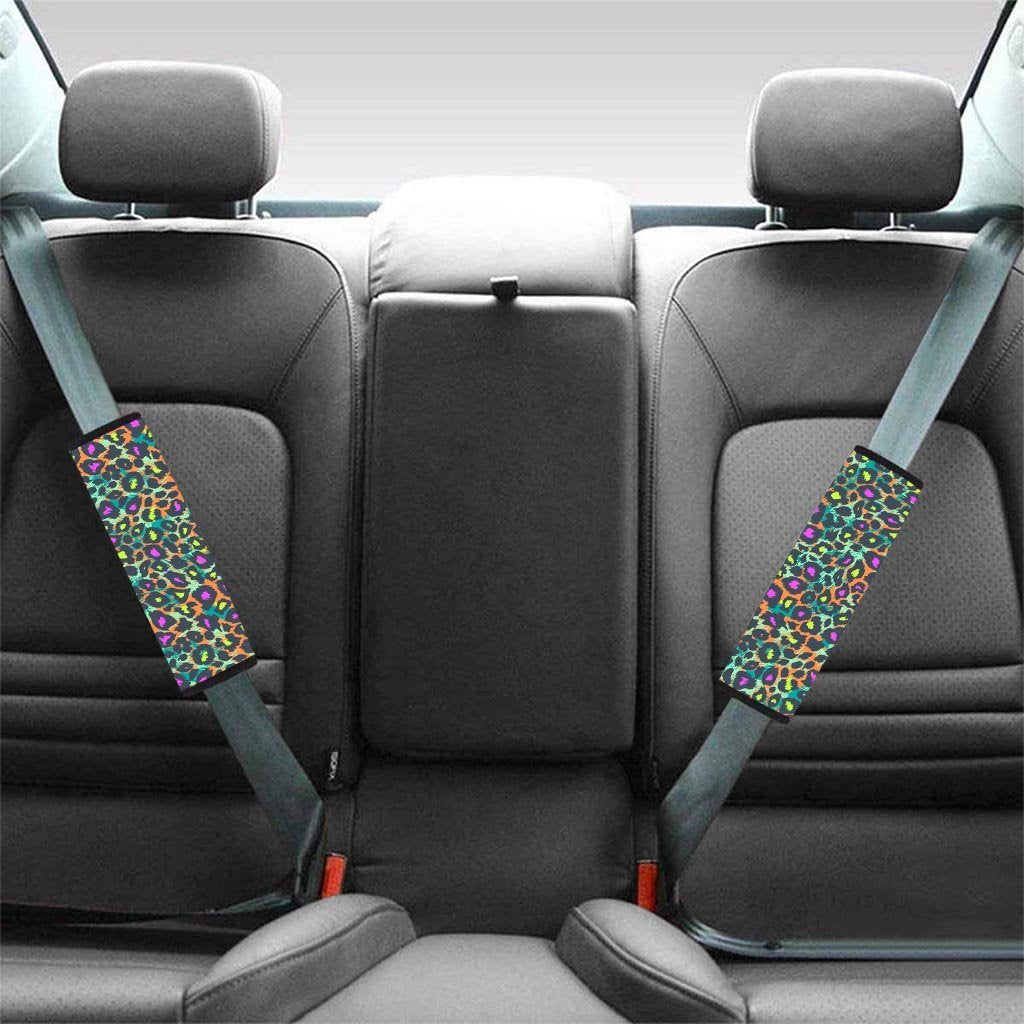 Colorful Neon Leopard Seat Belt Cover-grizzshop