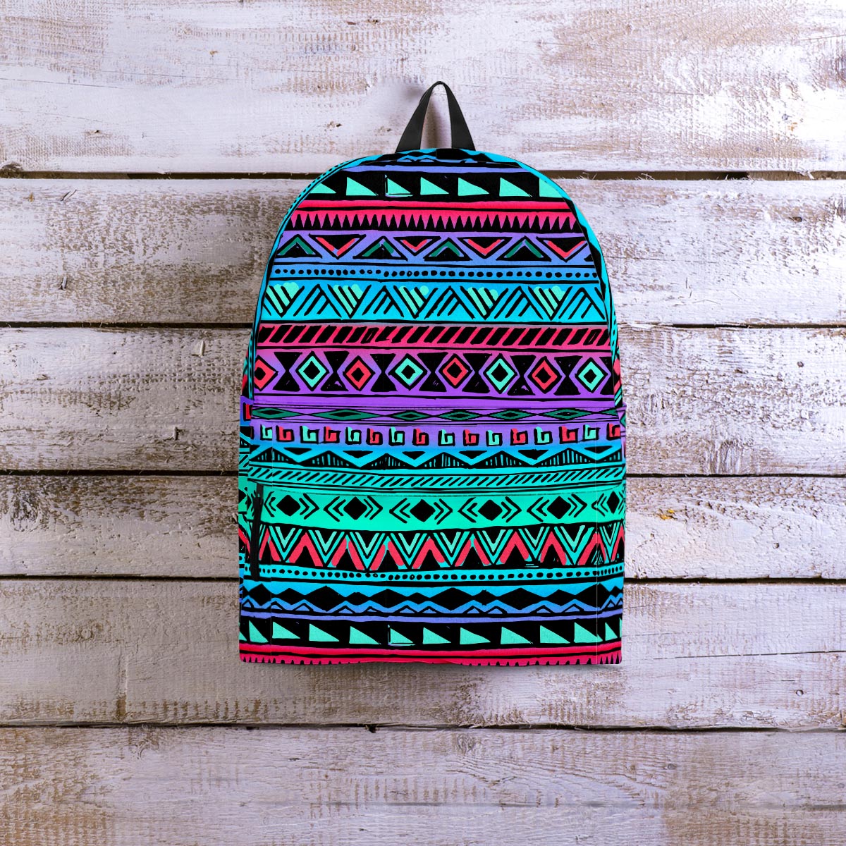 Colorful Neon Tribal Aztec Hand Drawn Backpack-grizzshop