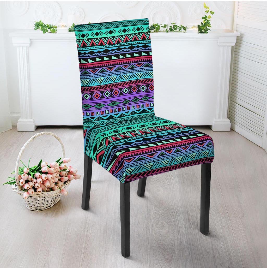 Colorful Neon Tribal Aztec Hand Drawn Chair Cover-grizzshop