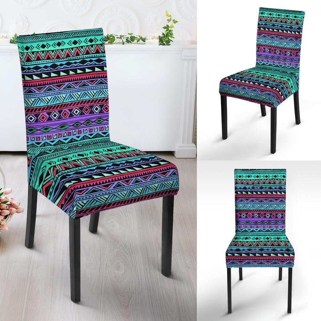 Colorful Neon Tribal Aztec Hand Drawn Chair Cover-grizzshop