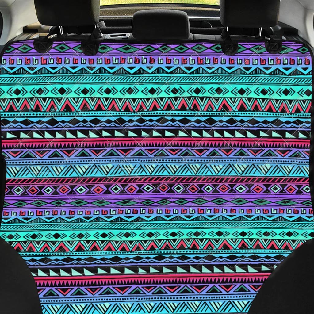 Colorful Neon Tribal Aztec Hand Drawn Pet Car Seat Cover-grizzshop