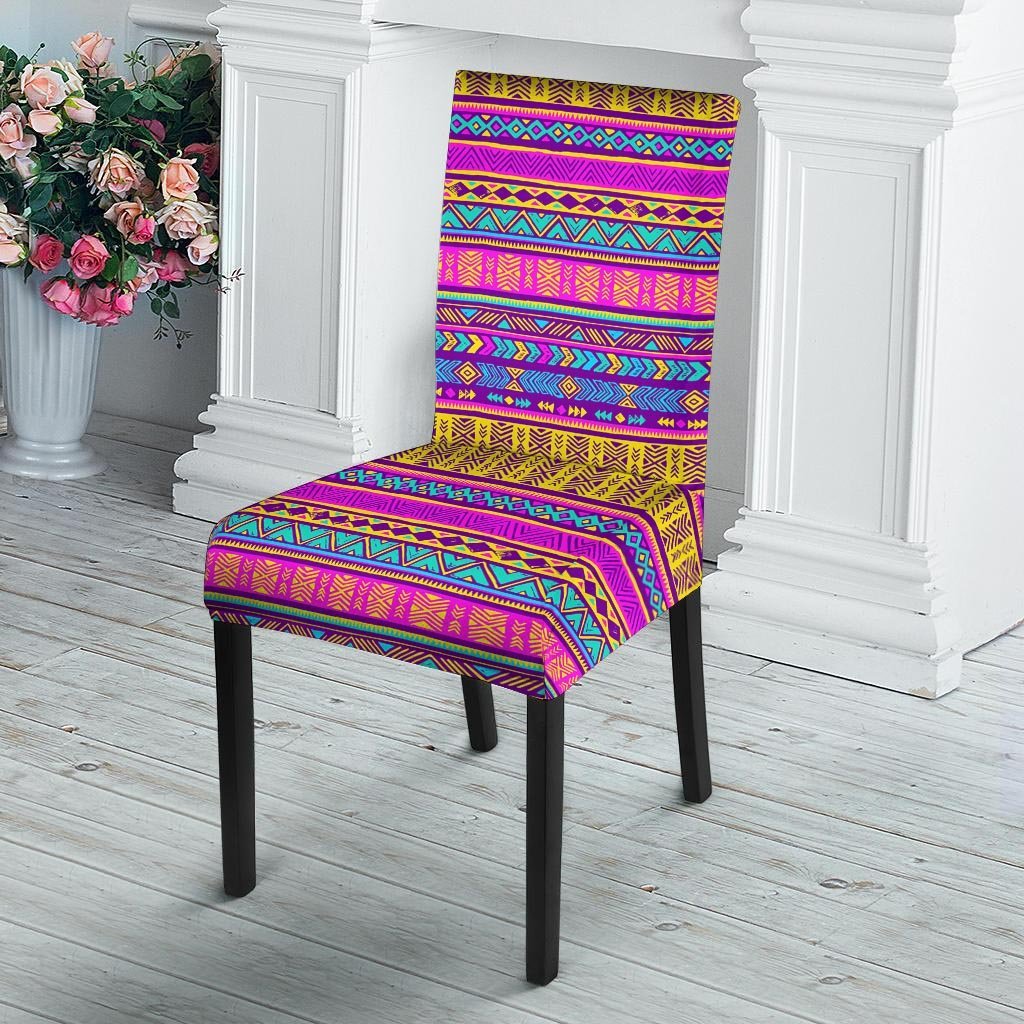 Colorful Neon Tribal Navajo Aztec Print Chair Cover-grizzshop