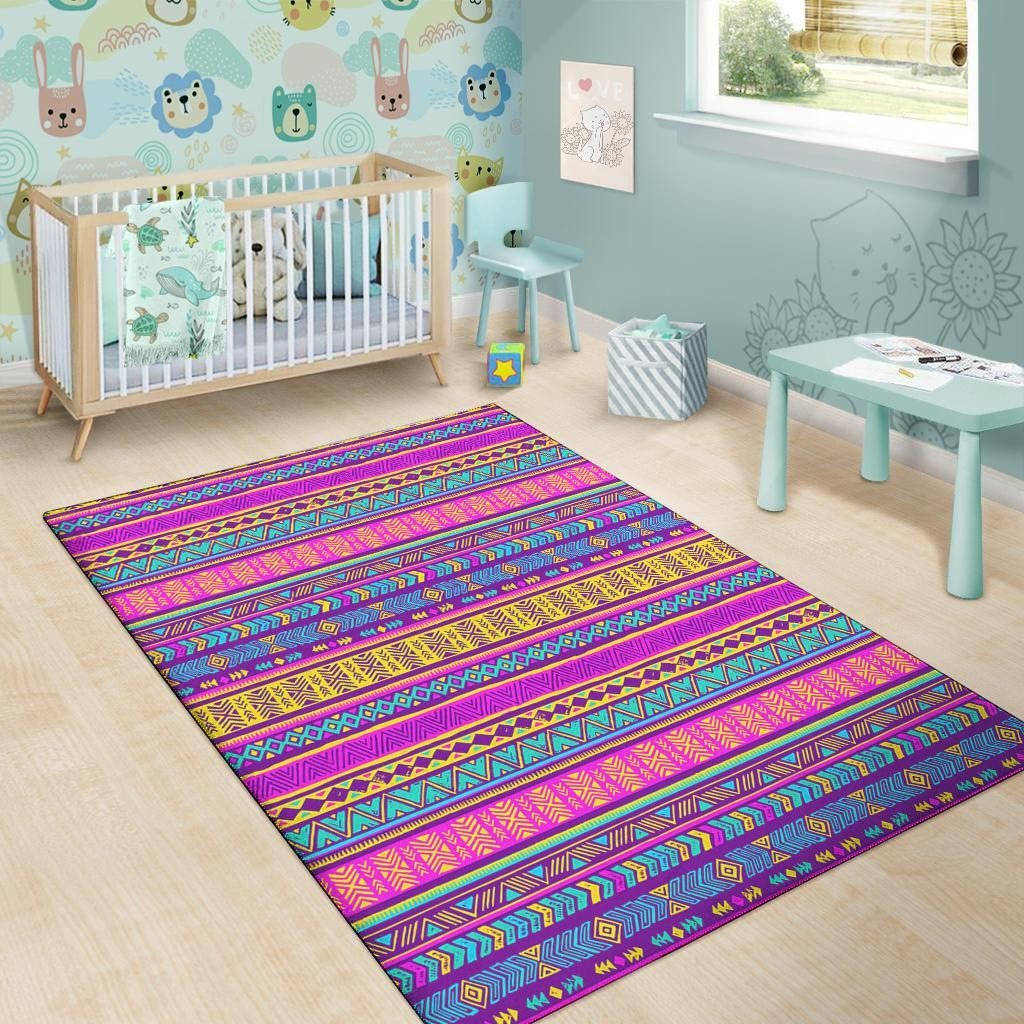 Colorful Neon Tribal Navajo Aztec Print Floor Mat-grizzshop