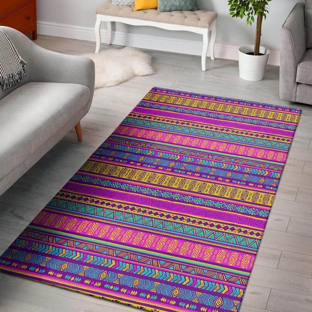 Colorful Neon Tribal Navajo Aztec Print Floor Mat-grizzshop