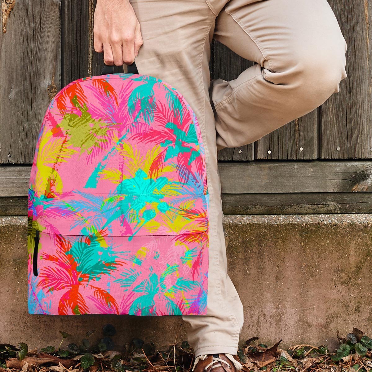 Colorful Palm Tree Hawaiian Print Backpack-grizzshop