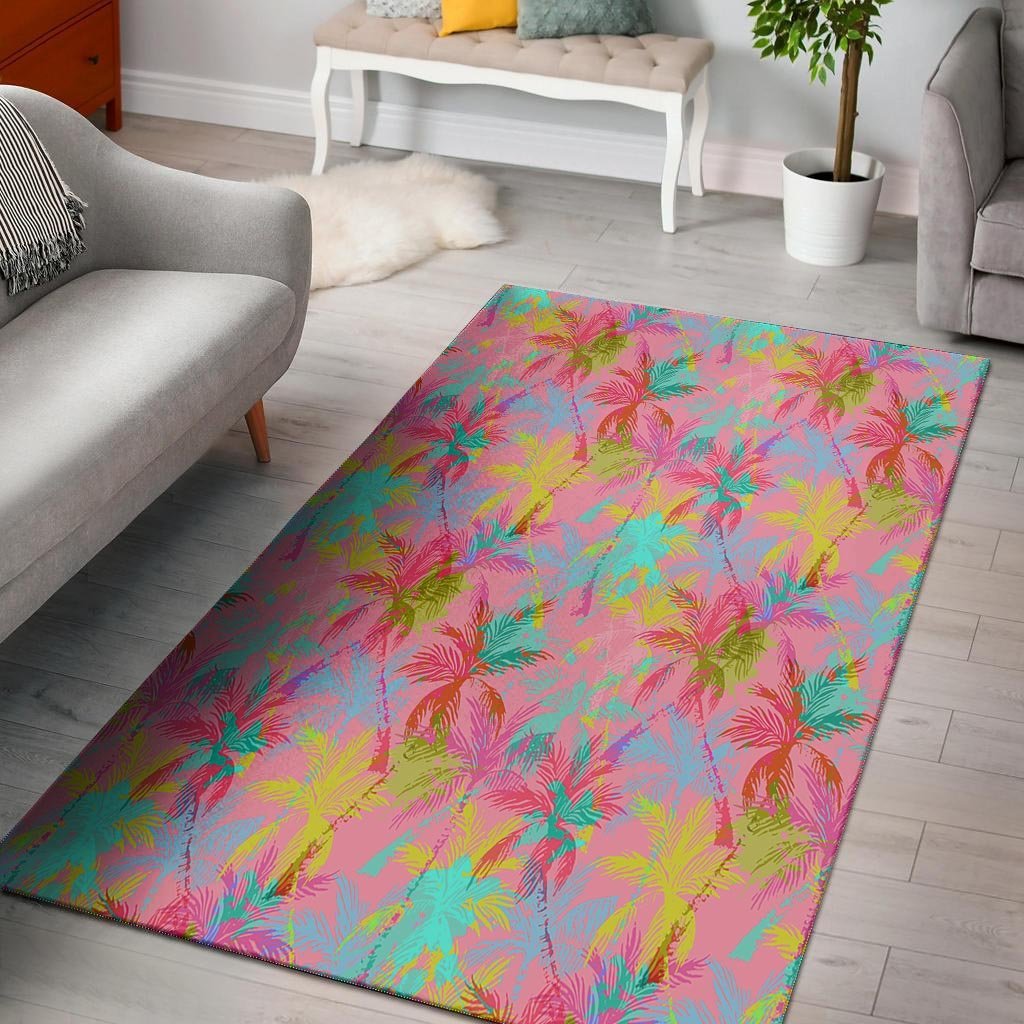 Colorful Palm Tree Hawaiian Print Floor Mat-grizzshop