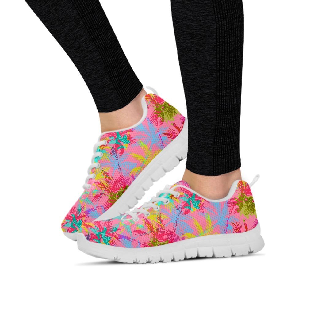 Colorful Palm Tree Hawaiian Print Women's Sneakers-grizzshop