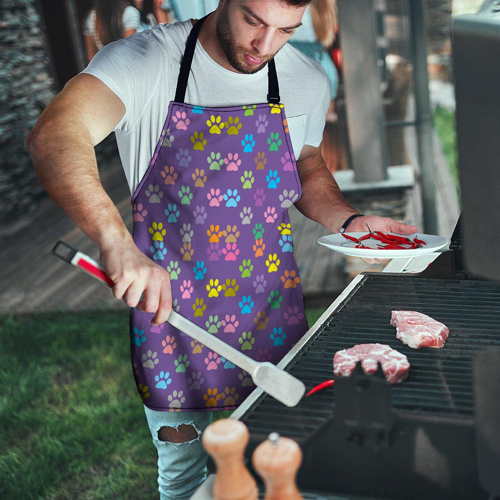 Colorful Paw Men's Apron-grizzshop
