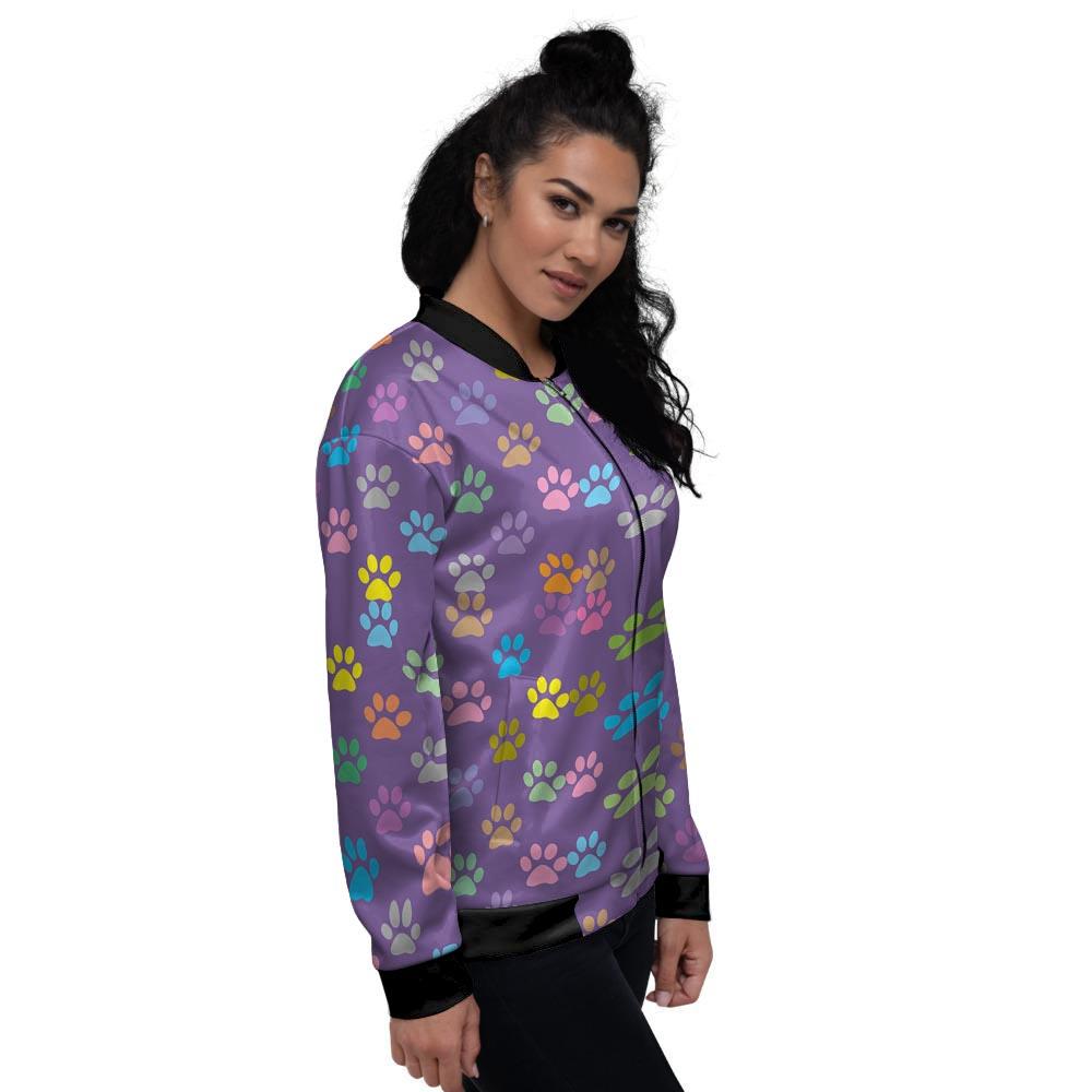 Colorful Paw Women's Bomber Jacket-grizzshop