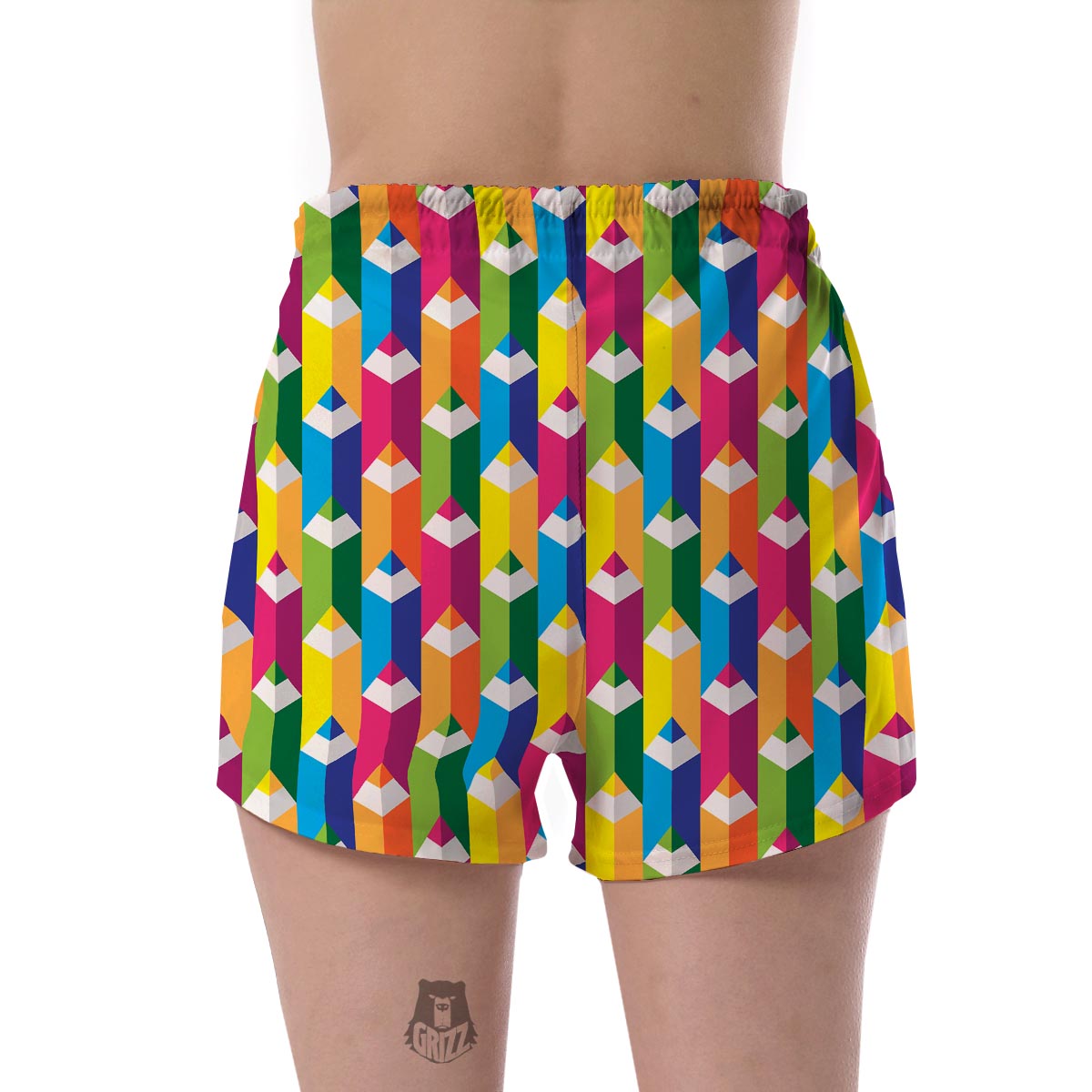 Colorful Pencil Pattern Print Women's Shorts-grizzshop