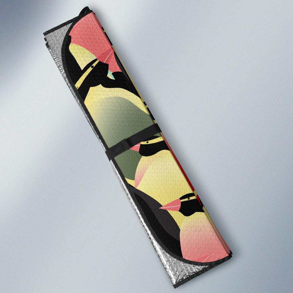 Colorful Penguin Pattern Print Car Sun Shade-grizzshop