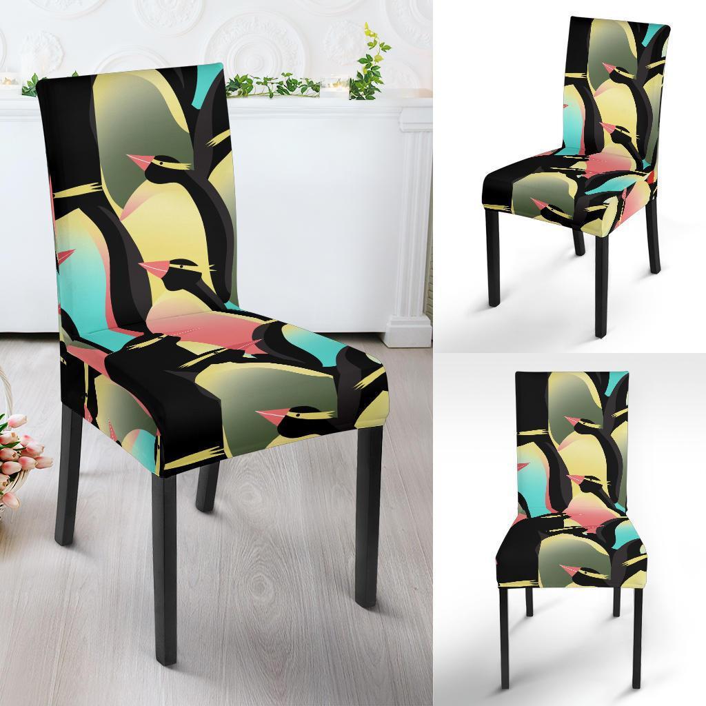 Colorful Penguin Pattern Print Chair Cover-grizzshop