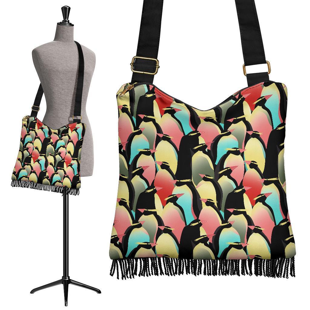 Colorful Penguin Pattern Print Crossbody Bags-grizzshop