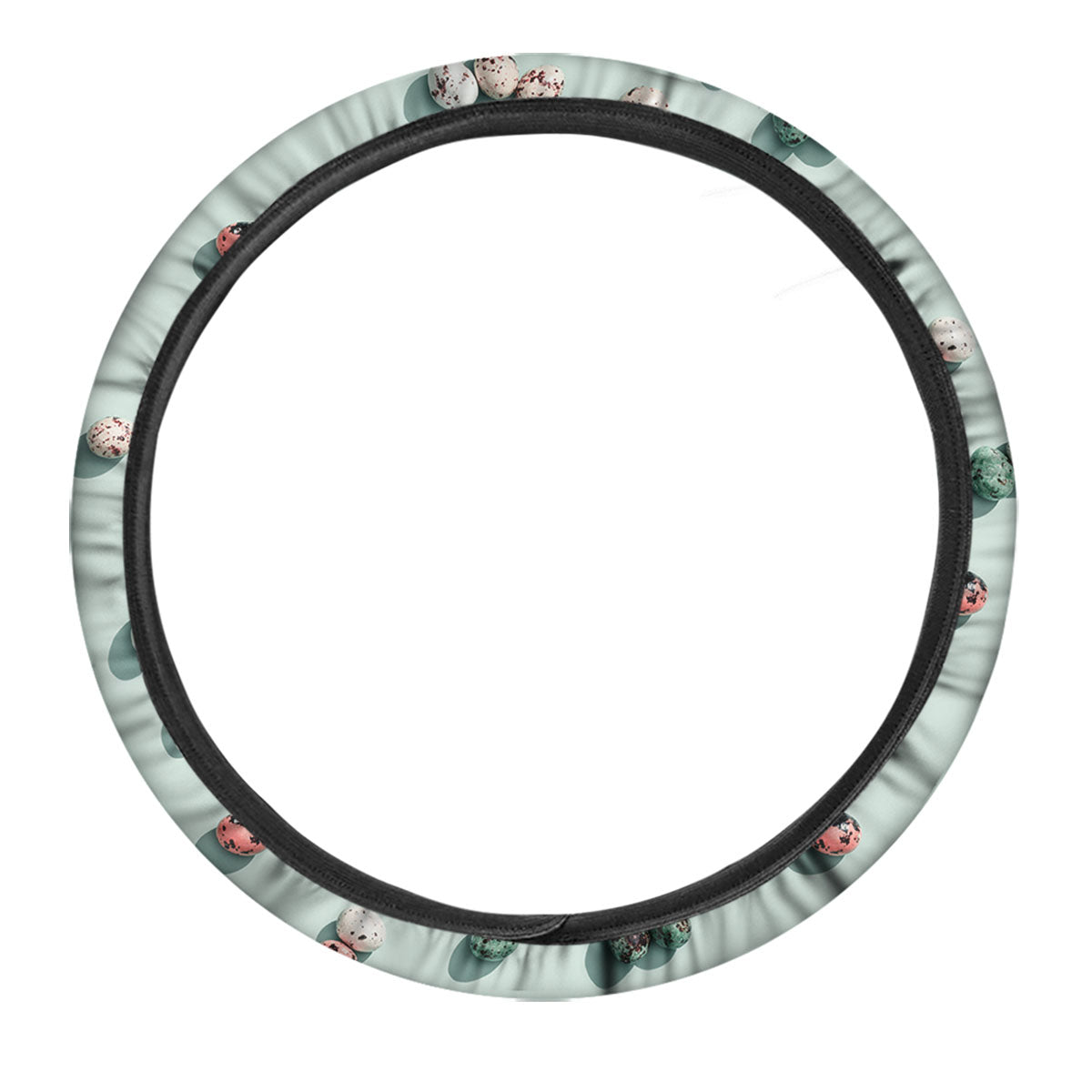 Colorful Pile Of Easter Eggs Print Pattern Car Steering Wheel Cover-grizzshop