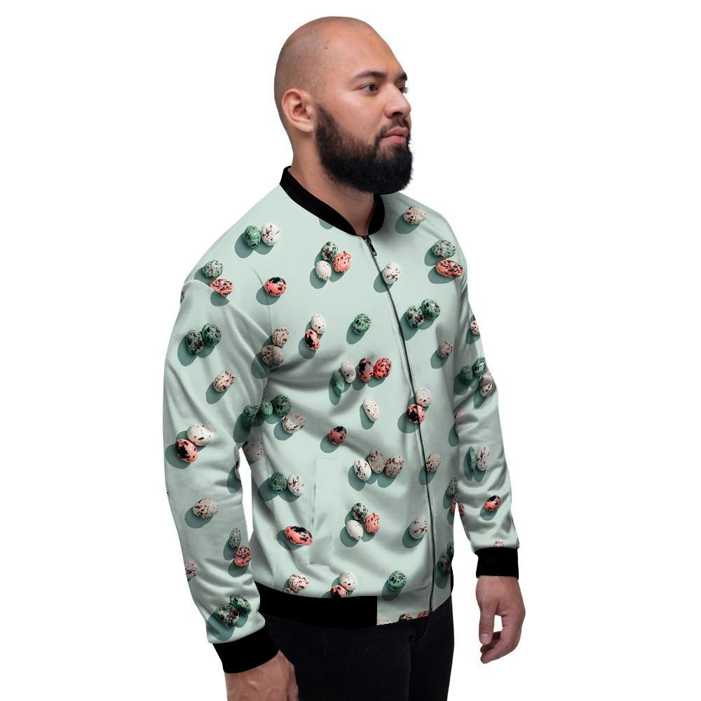 Colorful Pile Of Easter Eggs Print Pattern Men's Bomber Jacket-grizzshop