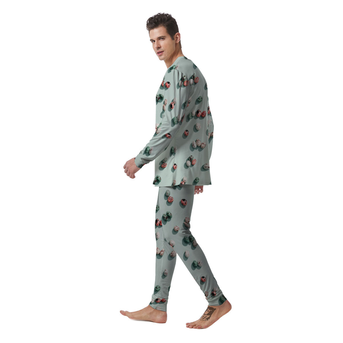 Colorful Pile Of Easter Eggs Print Pattern Men's Pajamas-grizzshop