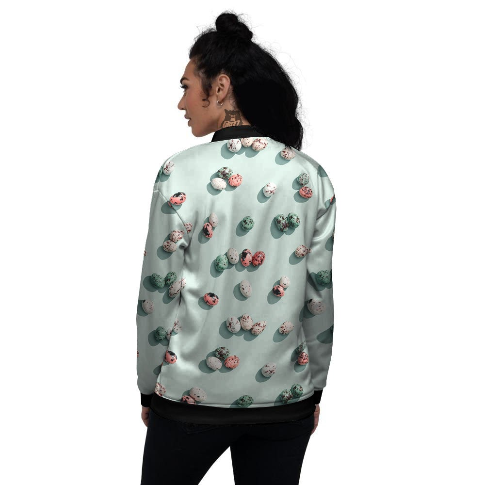 Colorful Pile Of Easter Eggs Print Pattern Women's Bomber Jacket-grizzshop