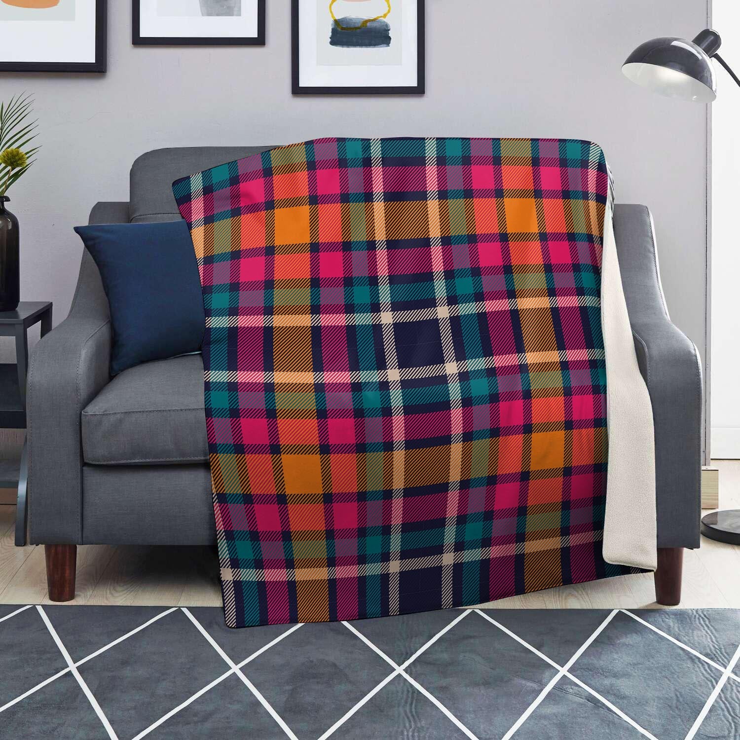 Colorful Plaid Tartan Blanket-grizzshop