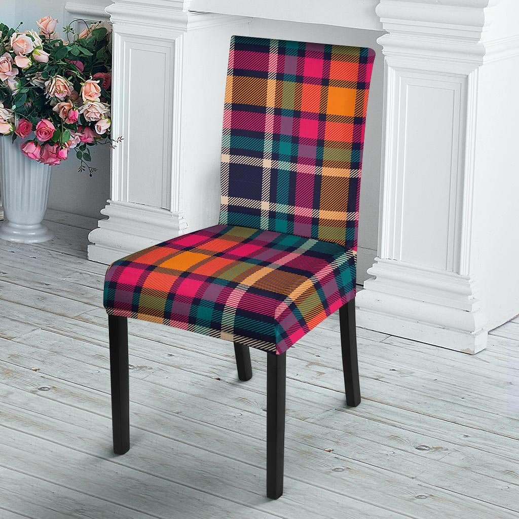 Colorful Plaid Tartan Chair Cover-grizzshop