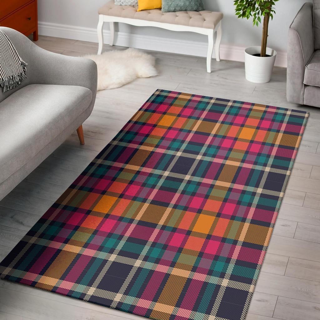 Colorful Plaid Tartan Floor Mat-grizzshop