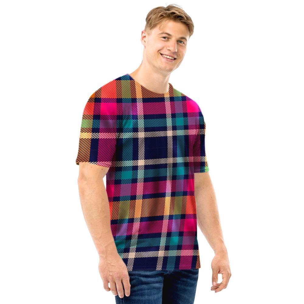 Colorful Plaid Tartan Men T Shirt-grizzshop