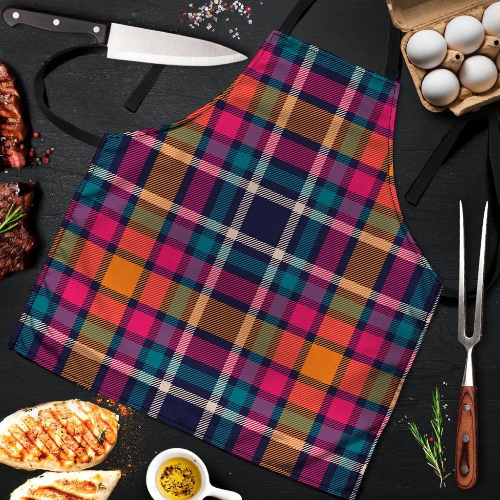 Colorful Plaid Tartan Men's Apron-grizzshop