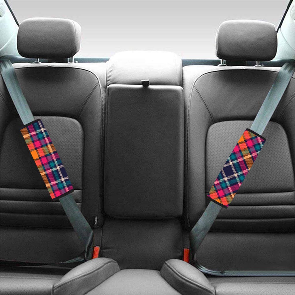 Colorful Plaid Tartan Seat Belt Cover-grizzshop
